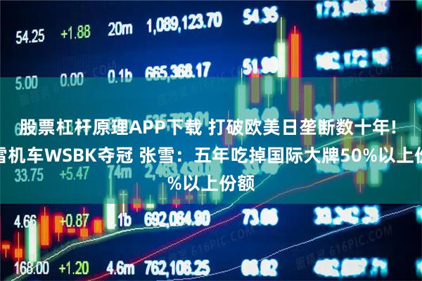 股票杠杆原理APP下载 打破欧美日垄断数十年! 张雪机车WSBK夺冠 张雪：五年吃掉国际大牌50%以上份额