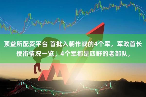 顶益所配资平台 首批入朝作战的4个军，军政首长授衔情况一览。4个军都是四野的老部队，